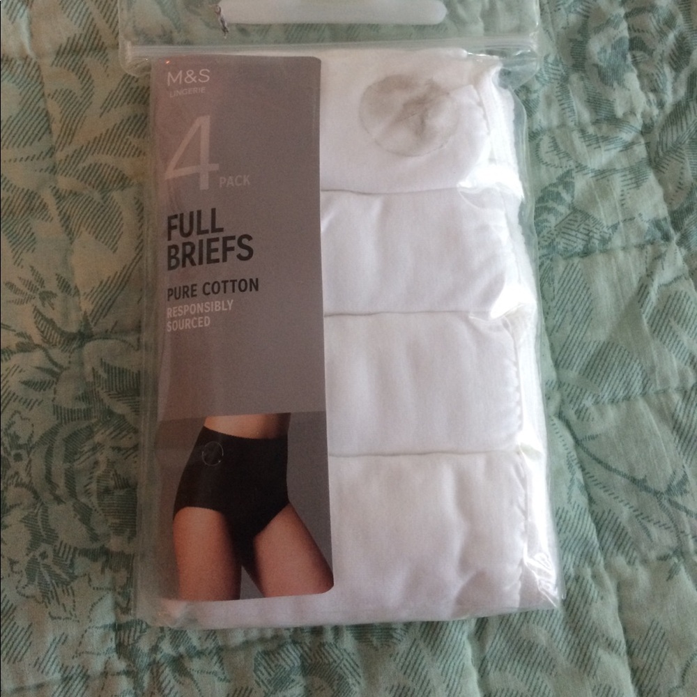 NWT US12/UK16 Marks & Spencer Cotton Full Brief 4-pack